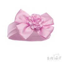 HB120-P: Pink Headband w/Bow & Flower